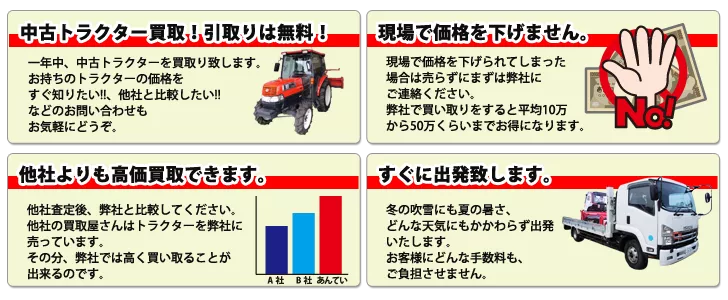 全国中古トラクター買い取りのご案内