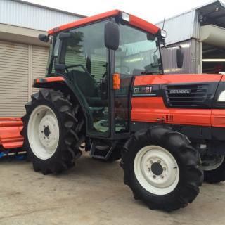 中古クボタトラクターGL281Q 29馬力ロータリーRL170G キャビン付き。