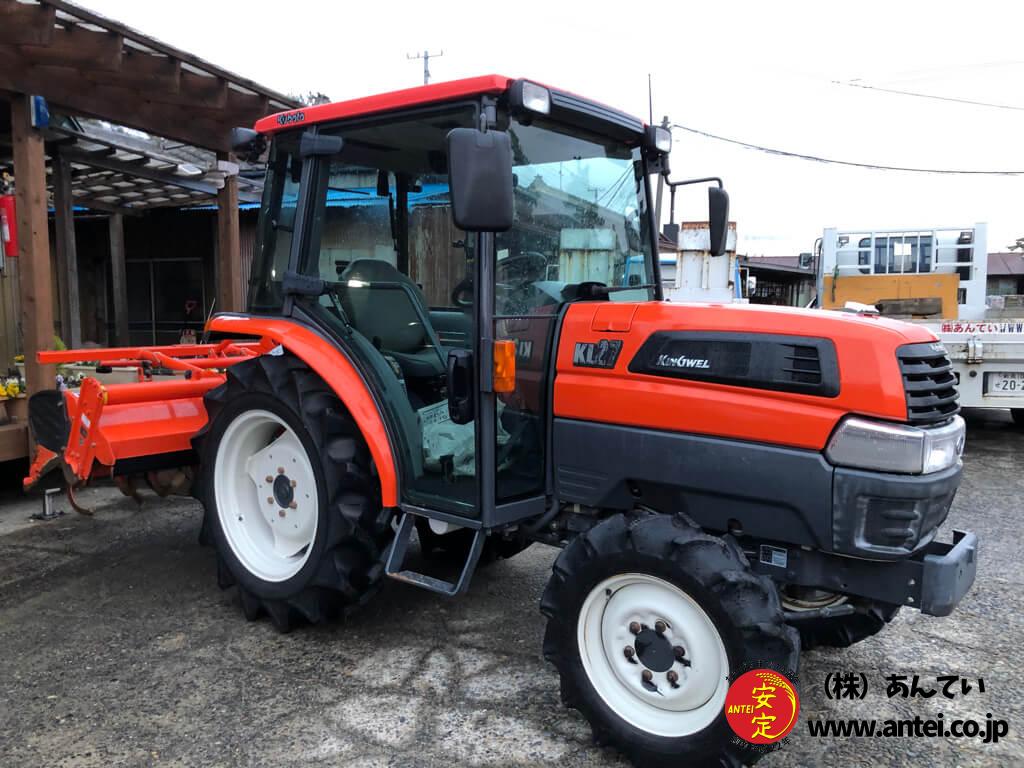 27馬力中古クボタトラクターKL27QワンタッチサイドロータリーRL17K付き