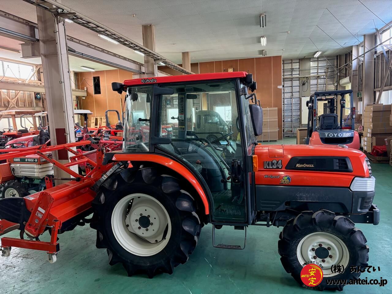 34馬力クボタトラクターKL34Hハイスピード仕様ロータリーRL19Kです
