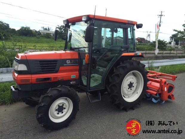 中古クボタトラクターGL281Q3BSMAPロータリーRL6G。