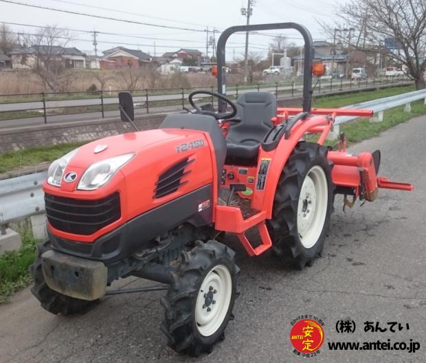 クボタトラクタT245D安全フレーム・ロータリー付き２８２時間